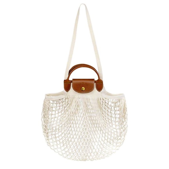 NWT Longchamp Ecru Le Pliage Filet Net Bag NWT Longchamp Ecru Le Pliage Filet Net Bag